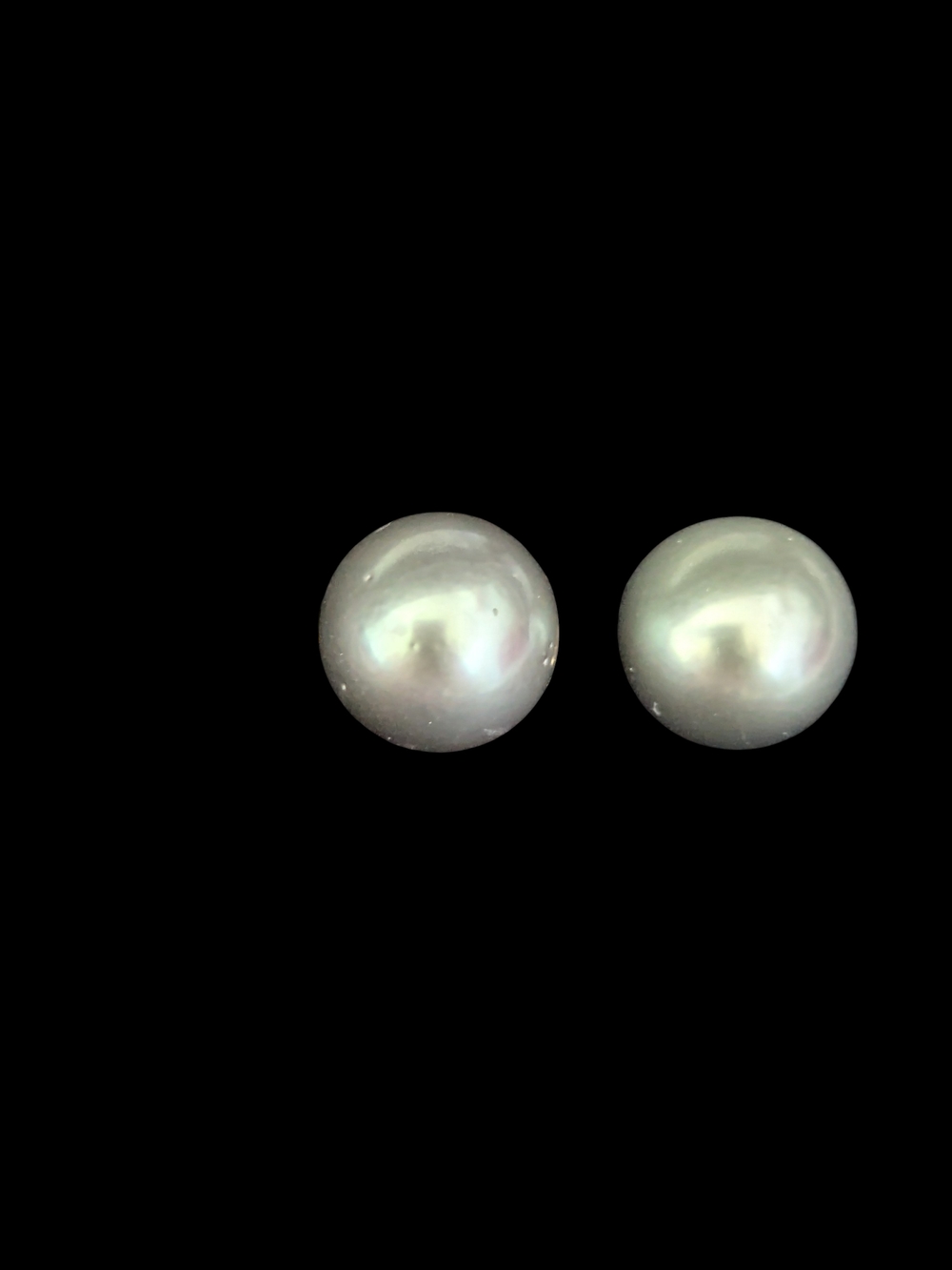 13mm Black Gray South Sea Pearl 14k Gold Earrings